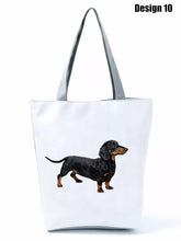 Load image into Gallery viewer, Image of dachshund tote bag in design 10