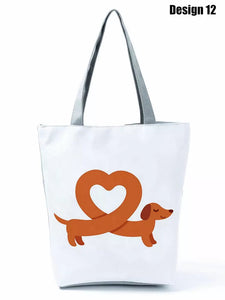 Image of dachshund tote bag in design 12