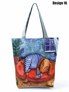 Image of dachshund tote bag in design 16