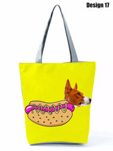 Load image into Gallery viewer, Image of dachshund tote bag in design 17