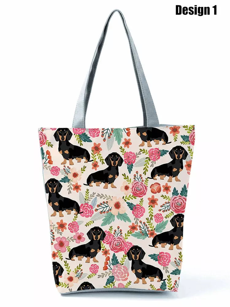 Image of dachshund tote bag in design 1