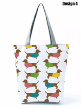 Load image into Gallery viewer, Image of dachshund tote bag in design 4