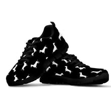 Load image into Gallery viewer, Dachshund Love Women&#39;s Sneakers-Footwear-Dachshund, Dogs, Footwear, Shoes-Black with Black Soles-11-7