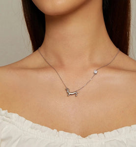Dachshund Mom Love Silver Pendant Necklace-8