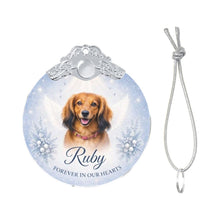 Load image into Gallery viewer, Dachshund Ornament - Angel Dog Memorial Design - Personalized with Photo and Name-Christmas Ornament-Christmas,Christmas Ornament,Dachshund,Personalize Artwork-4