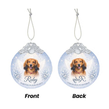 Load image into Gallery viewer, Dachshund Ornament - Angel Dog Memorial Design - Personalized with Photo and Name-Christmas Ornament-Christmas,Christmas Ornament,Dachshund,Personalize Artwork-5