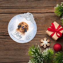 Load image into Gallery viewer, Dachshund Ornament - Angel Dog Memorial Design - Personalized with Photo and Name-Christmas Ornament-Christmas,Christmas Ornament,Dachshund,Personalize Artwork-7
