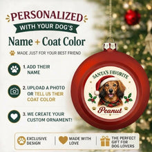 Load image into Gallery viewer, Dachshund Ornament - Classic Red Round Shape - Santa's Favourite Design - Personalized with Name-Christmas Ornament-Christmas,Dachshund,Personalize Artwork-2