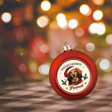Load image into Gallery viewer, Dachshund Ornament - Classic Red Round Shape - Santa's Favourite Design - Personalized with Name-Christmas Ornament-Christmas,Dachshund,Personalize Artwork-6