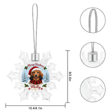 Load image into Gallery viewer, Dachshund Ornament - Personalized Snowflake Shaped Christmas Snow Globe Design - with Name-Christmas Ornament-Christmas,Personalize Artwork-5