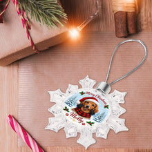Load image into Gallery viewer, Dachshund Ornament - Personalized Snowflake Shaped Christmas Snow Globe Design - with Name-Christmas Ornament-Christmas,Personalize Artwork-6