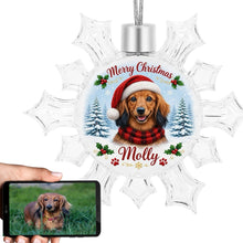 Load image into Gallery viewer, Dachshund Ornament - Personalized Snowflake Shaped Christmas Snow Globe Design - with Name-Christmas Ornament-Christmas,Personalize Artwork-1