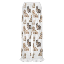 Load image into Gallery viewer, Dachshund Pajama Pants for Women - Ruffle Hem Design - Watercolor Delight Long Haired Dachshunds-Pajamas-Apparel,Dachshund,Dog Mom Gifts,Pajamas-20