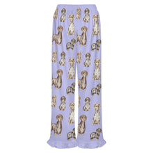 Load image into Gallery viewer, Dachshund Pajama Pants for Women - Ruffle Hem Design - Watercolor Symphony Smooth Coat Dachshunds-Pajamas-Apparel,Dachshund,Dog Mom Gifts,Pajamas-20