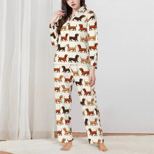 Load image into Gallery viewer, Dachshund Pajamas for Women - XL Available - Chocolate, Red and Cream Dachshund Parade-Pajamas-Apparel,Dachshund,Dog Mom Gifts,Pajamas-3