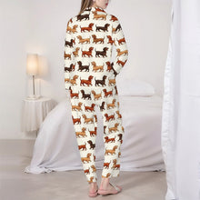 Load image into Gallery viewer, Dachshund Pajamas for Women - XL Available - Chocolate, Red and Cream Dachshund Parade-Pajamas-Apparel,Dachshund,Dog Mom Gifts,Pajamas-4