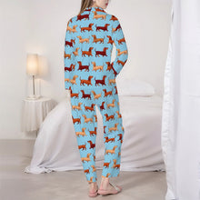 Load image into Gallery viewer, Dachshund Pajamas for Women - XL Available - Chocolate, Red and Cream Dachshund Parade-Pajamas-Apparel,Dachshund,Dog Mom Gifts,Pajamas-6