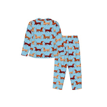 Load image into Gallery viewer, Dachshund Pajamas for Women - XL Available - Chocolate, Red and Cream Dachshund Parade-Pajamas-Apparel,Dachshund,Dog Mom Gifts,Pajamas-8