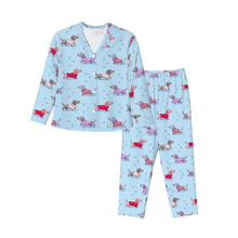 Load image into Gallery viewer, Dachshund Pajamas for Women - XL Available - Colorful Dachshunds in Winter Sweaters-Pajamas-Apparel,Dachshund,Dog Mom Gifts,Pajamas-11