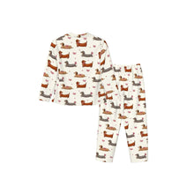 Load image into Gallery viewer, Dachshund Pajamas for Women - XL Available - Colorful Ribbon Dachshunds-Pajamas-Apparel,Dachshund,Dog Mom Gifts,Pajamas-10
