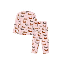 Load image into Gallery viewer, Dachshund Pajamas for Women - XL Available - Colorful Ribbon Dachshunds-Pajamas-Apparel,Dachshund,Dog Mom Gifts,Pajamas-12