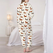 Load image into Gallery viewer, Dachshund Pajamas for Women - XL Available - Colorful Ribbon Dachshunds-Pajamas-Apparel,Dachshund,Dog Mom Gifts,Pajamas-4