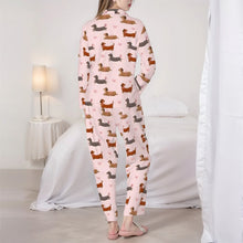 Load image into Gallery viewer, Dachshund Pajamas for Women - XL Available - Colorful Ribbon Dachshunds-Pajamas-Apparel,Dachshund,Dog Mom Gifts,Pajamas-5