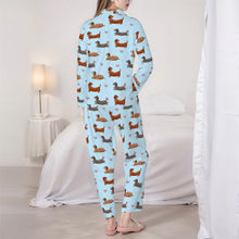 Load image into Gallery viewer, Dachshund Pajamas for Women - XL Available - Colorful Ribbon Dachshunds-Pajamas-Apparel,Dachshund,Dog Mom Gifts,Pajamas-6