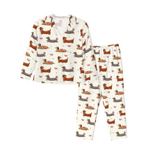 Load image into Gallery viewer, Dachshund Pajamas for Women - XL Available - Colorful Ribbon Dachshunds-Pajamas-Apparel,Dachshund,Dog Mom Gifts,Pajamas-9