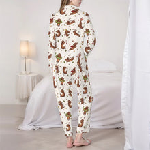 Load image into Gallery viewer, Dachshund Pajamas for Women - XL Available - Playful Chocolate and Tan Dachshunds-Pajamas-Apparel,Dachshund,Dog Mom Gifts,Pajamas-4