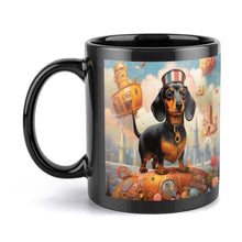 Load image into Gallery viewer, Dachshund Portrait in Surreal World Coffee Mug-5
