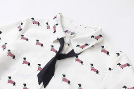 Dachshund Print Womens Chiffon Blouse ShirtShirt