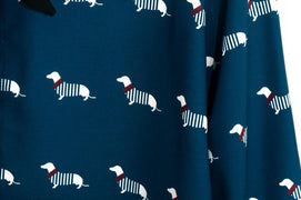 Dachshund Print Womens Chiffon Blouse ShirtShirt