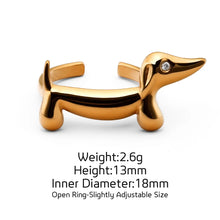 Load image into Gallery viewer, Dachshund Ring - Long Body Loop Dachshund-resizable-J030-Gold-6