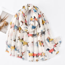 Load image into Gallery viewer, Dachshund Scarf for Women - 4 Colors - Dachshund Sweater Parade-Accessories-Accessories,Dachshund,Dog Mom Gifts-White-4