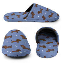 Load image into Gallery viewer, Dachshund Slippers for Women - Cutest Chocolate Dachshund - Flannel-12