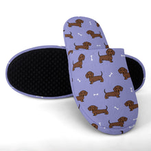 Load image into Gallery viewer, Dachshund Slippers for Women - Cutest Chocolate Dachshund - Flannel-25