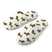 Load image into Gallery viewer, Dachshund Slippers for Women - Cutest Chocolate Dachshund - Flannel-2