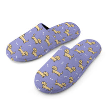 Load image into Gallery viewer, Dachshund Slippers for Women - Cutest Long Haired Cream Dachshund - Flannel-19
