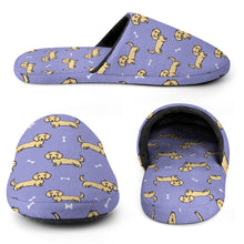 Load image into Gallery viewer, Dachshund Slippers for Women - Cutest Long Haired Cream Dachshund - Flannel-22
