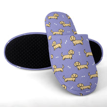 Load image into Gallery viewer, Dachshund Slippers for Women - Cutest Long Haired Cream Dachshund - Flannel-23
