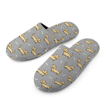 Load image into Gallery viewer, Dachshund Slippers for Women - Cutest Long Haired Cream Dachshund - Flannel-25