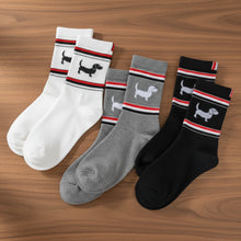 Load image into Gallery viewer, Dachshund Socks - 3 Colors - Retro Striped Dachshund Crew Socks-Accessories-Accessories,Dachshund,Socks-8
