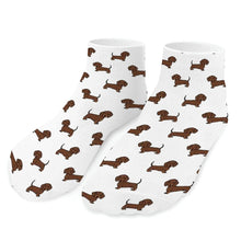 Load image into Gallery viewer, Dachshund Socks - Ankle Length - Cutest Chocolate Dachshund Dachshund-Accessories-Accessories,Dachshund,Dog Dad Gifts,Socks-White-One size-11