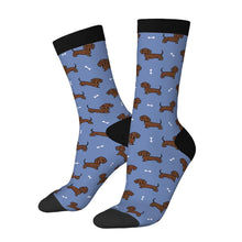 Load image into Gallery viewer, Dachshund Socks - Cutest Chocolate Dachshund-Wear Accessories-Blue-3 Black-One Size-1