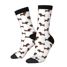 Load image into Gallery viewer, Dachshund Socks - Cutest Chocolate Dachshund-Wear Accessories-White-3 Black-One Size-21