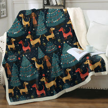Load image into Gallery viewer, Dachshund Starry Night Christmas Blanket-Blanket-Blankets, Christmas, Dachshund, Home Decor-10