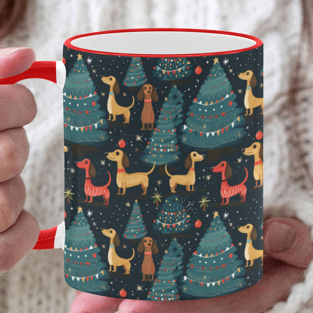 Dachshund Starry Night Christmas Coffee Mug-White4-ONE SIZE-1
