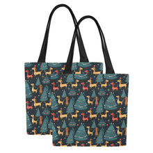 Load image into Gallery viewer, Dachshund Starry Night Christmas Large Canvas Tote Bags - Set of 2-Accessories-Accessories, Bags, Dachshund-Set of 2-5