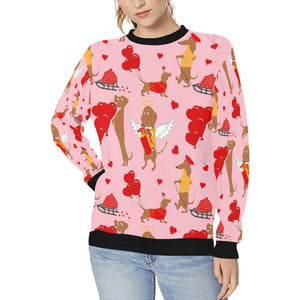 My Dachshund is My Biggest Love Women's Sweatshirt - 4 Colors-Apparel-Apparel, Dachshund, Sweatshirt-Pink-S-2